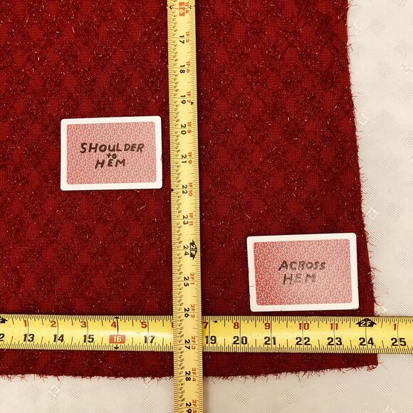 Kathie Lee Top Womens 18W/20W Argyle Pullover Red Polyester S/SLV Sparkle USA - Picture 11 of 11